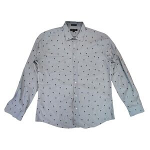 Banana Republic Slim Fit Palm Tree Print Button Down Shirt Men's Size L